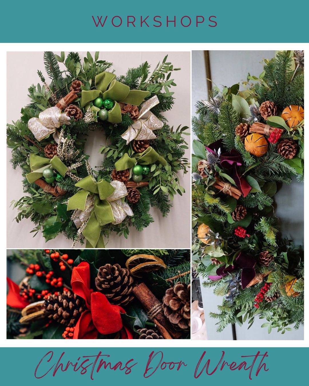christmas door wreath workshop